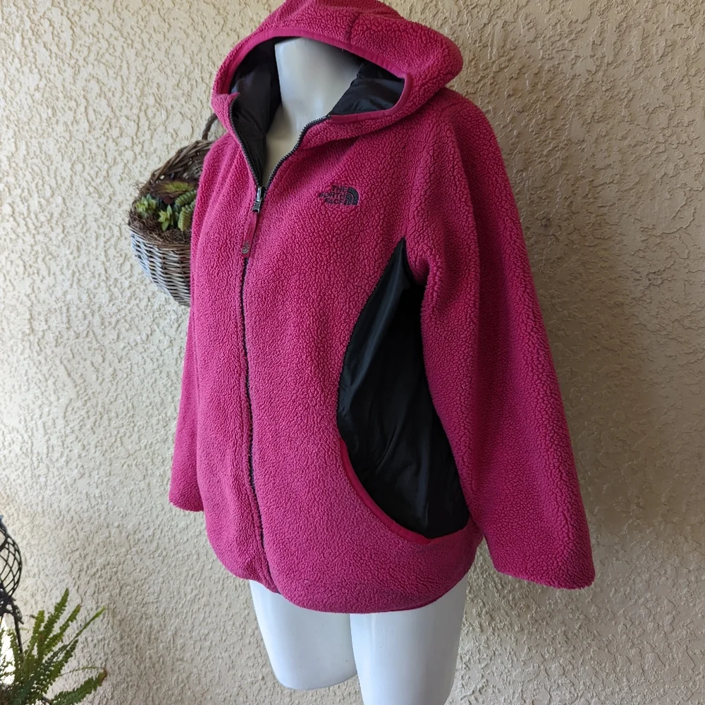 The north face jacket reversible‎ fleece nylon girls size xl